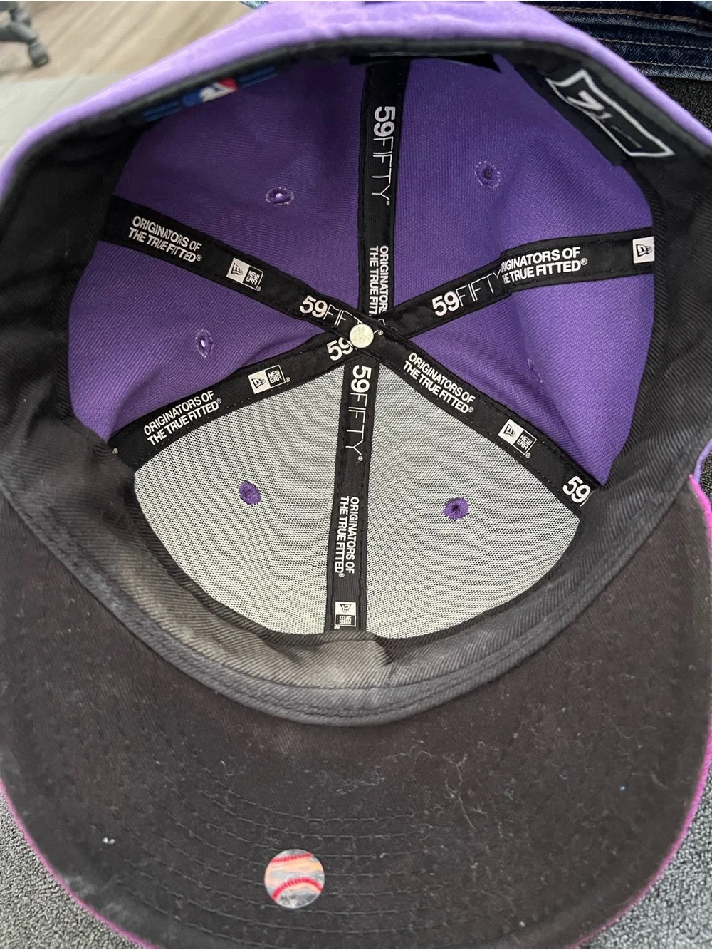 New Era Purple Crown with Magenta Brim Detroit D Fitted Hat